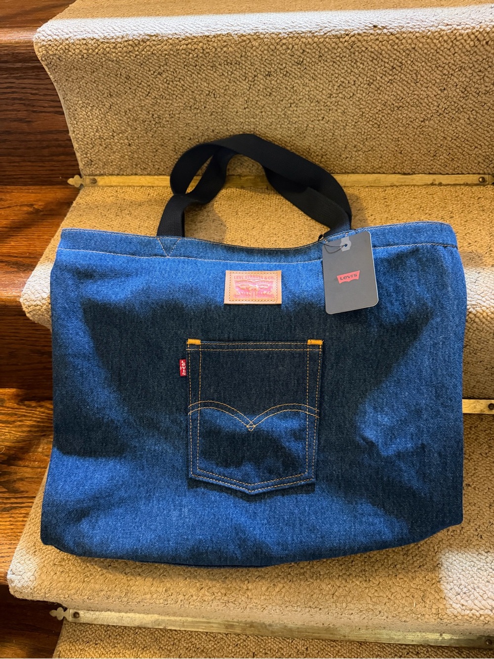 Levi's Dark Blue Denim Tote Bag - Stylish Everyday Carry - New with Tags